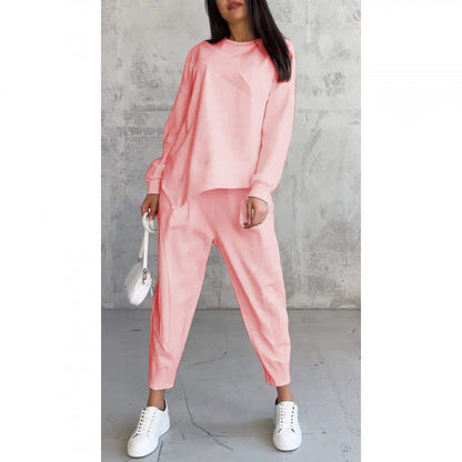 Sweatshirt + Asymmetrical Hem Pants Set