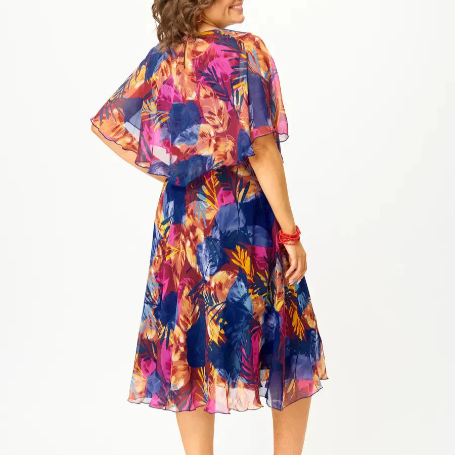 Barbara | Plus-Size Flowing Chiffon Dress with Lightweight Draping