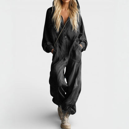 Hooded Jumpsuit with Long Sleeves