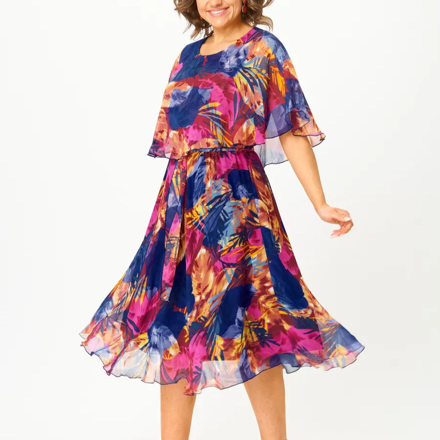 Barbara | Plus-Size Flowing Chiffon Dress with Lightweight Draping