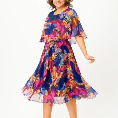 Barbara | Plus-Size Flowing Chiffon Dress with Lightweight Draping
