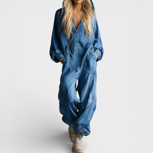 Hooded Jumpsuit with Long Sleeves