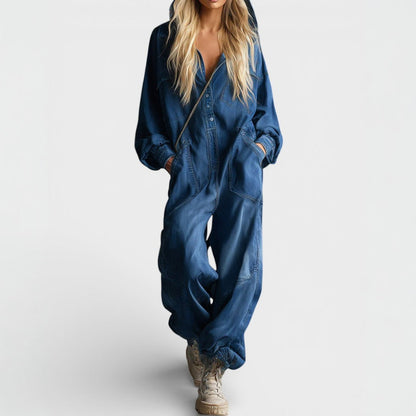 Hooded Jumpsuit with Long Sleeves