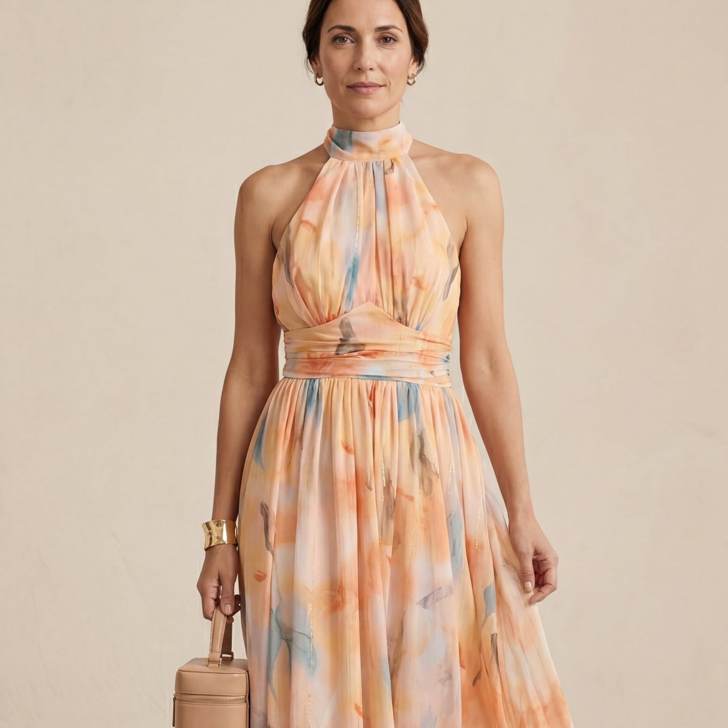 ESTHER | Watercolor-Style Halter Dress