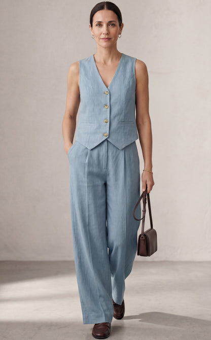 Aira — Elegant Two-Piece Set with Vest and Wide-Leg Pants