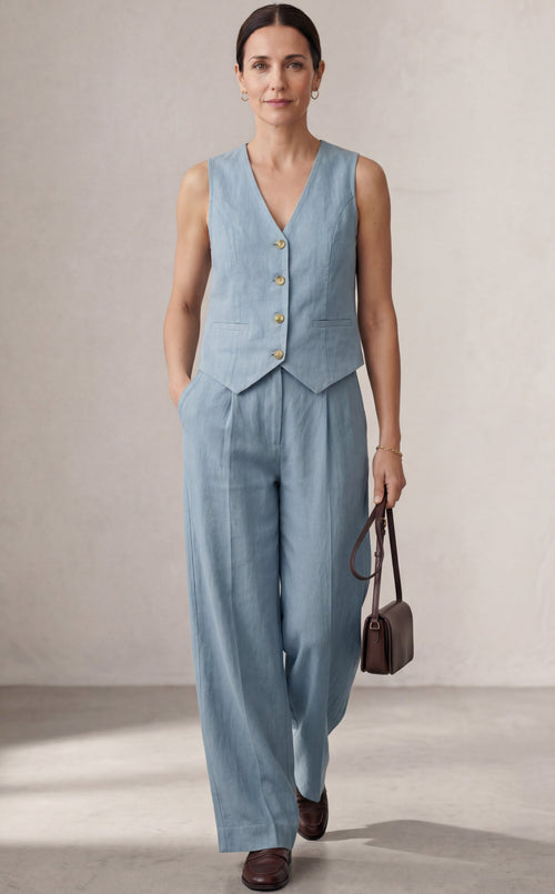 Aira — Elegant Two-Piece Set with Vest and Wide-Leg Pants
