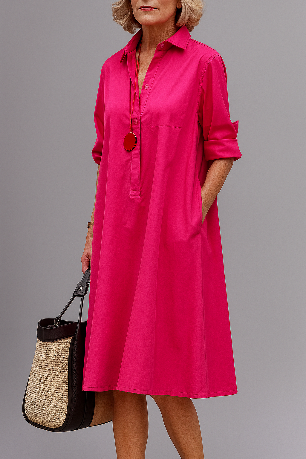 LIA MARLOWE | Fuchsia Midi Dress