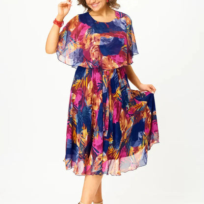 Barbara | Plus-Size Flowing Chiffon Dress with Lightweight Draping