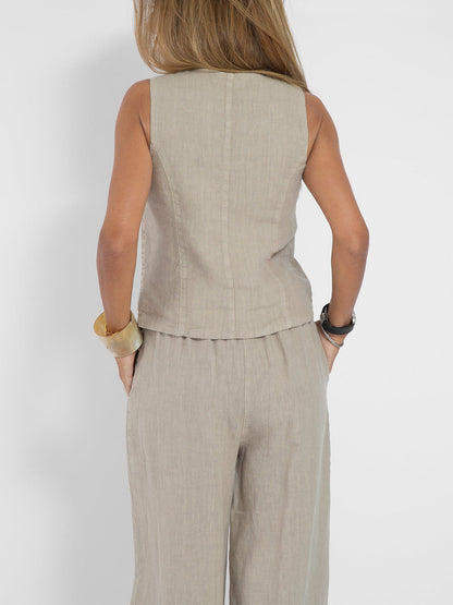 Aira — Elegant Two-Piece Set with Vest and Wide-Leg Pants