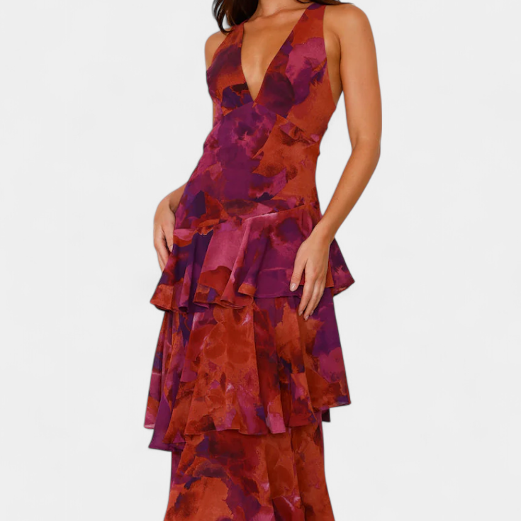Domenica | V-Neck Chiffon Dress