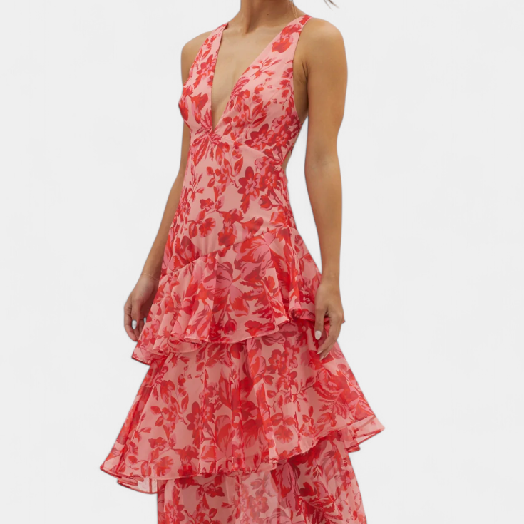 Domenica | V-Neck Chiffon Dress