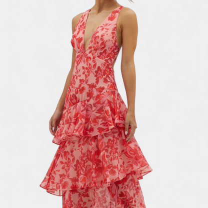 Domenica | V-Neck Chiffon Dress