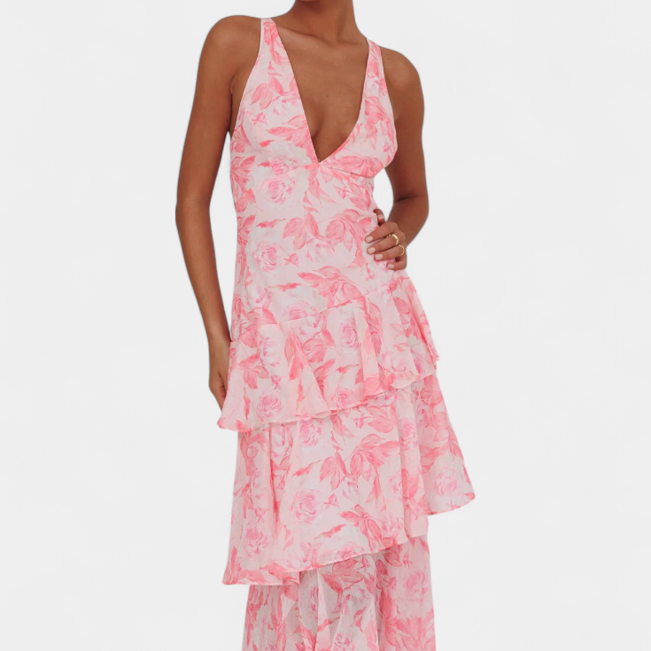 Domenica | V-Neck Chiffon Dress