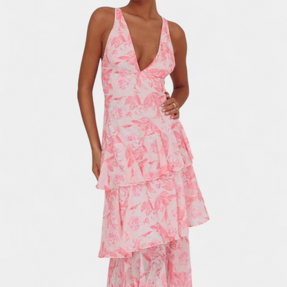 Domenica | V-Neck Chiffon Dress