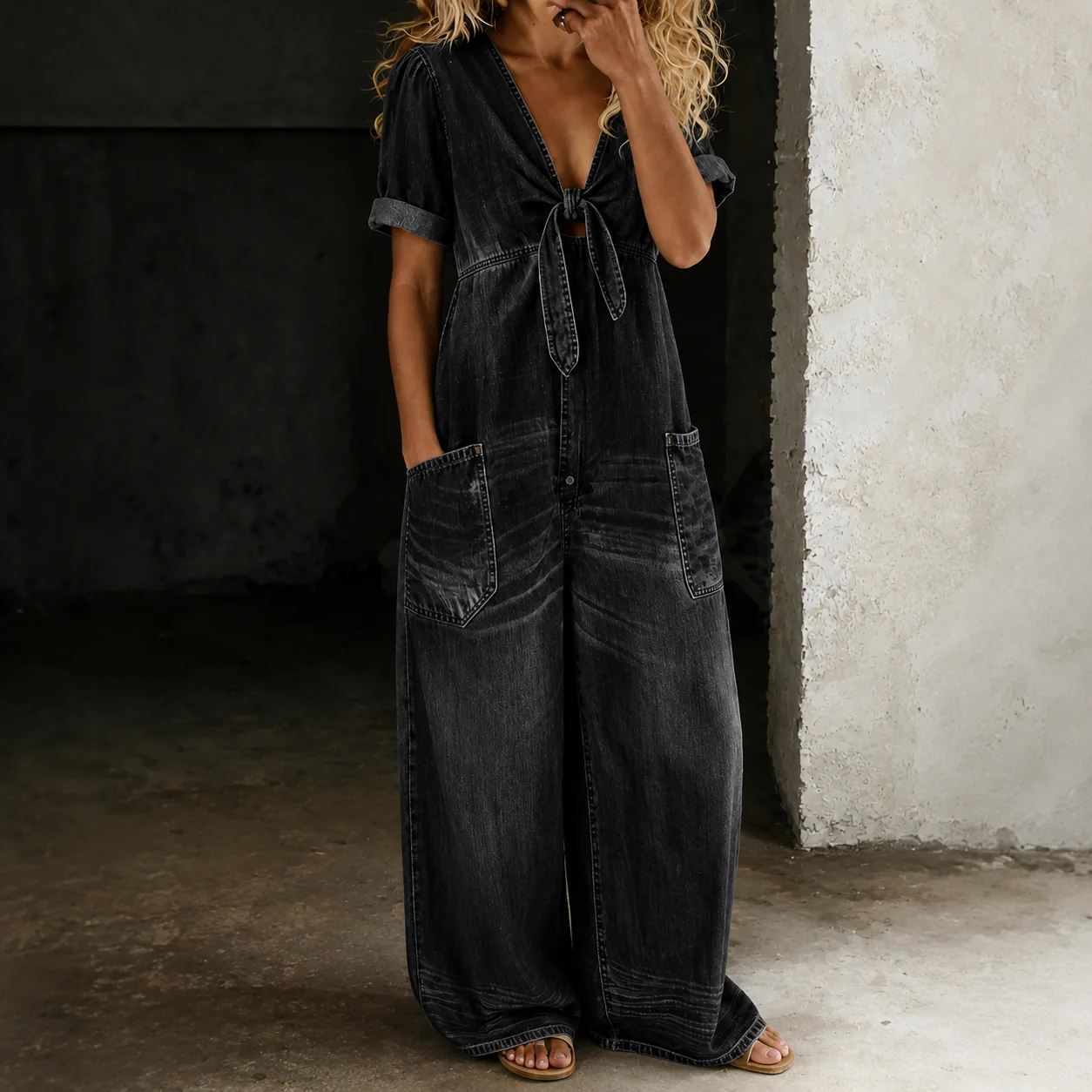 Maya | Long-Leg Denim Jumpsuit