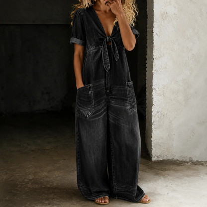 Maya | Long-Leg Denim Jumpsuit