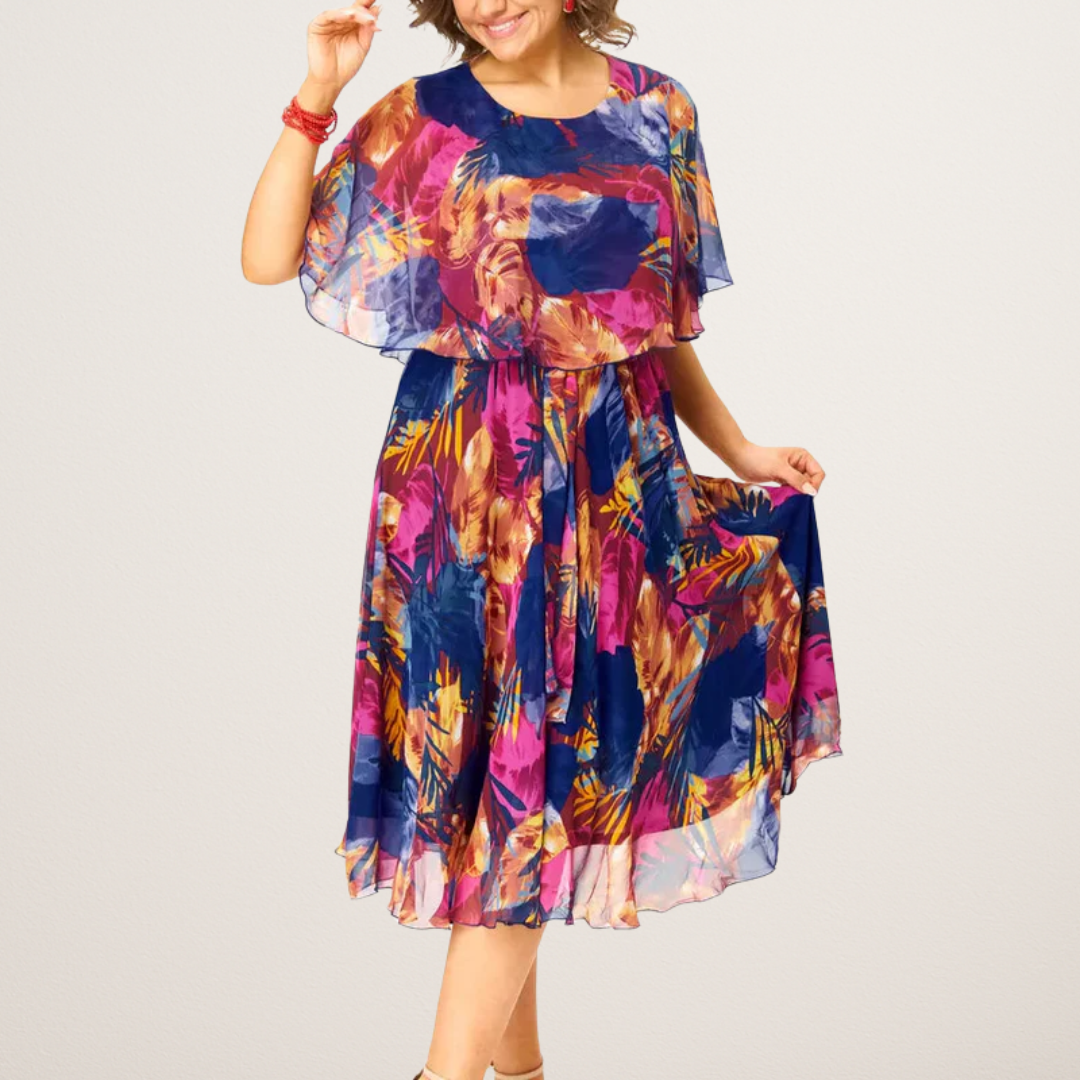 Barbara | Plus-Size Flowing Chiffon Dress with Lightweight Draping