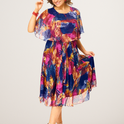 Barbara | Plus-Size Flowing Chiffon Dress with Lightweight Draping