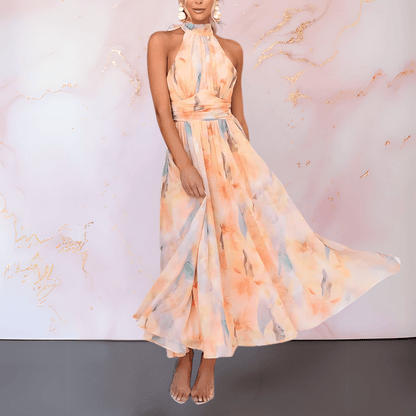 ESTHER | Watercolor-Style Halter Dress