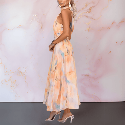 ESTHER | Watercolor-Style Halter Dress