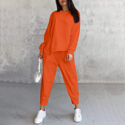 Sweatshirt + Asymmetrical Hem Pants Set